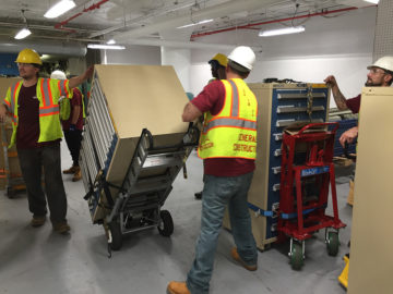 Moving Auto Parts Cabinets