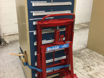 Moving Auto Parts Cabinets