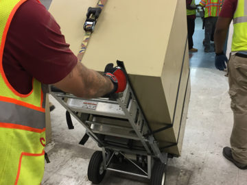 Moving Auto Parts Cabinets