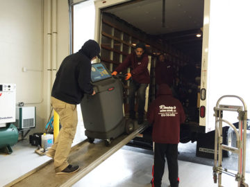 Once items are on the first level, we can begin loading them into the truck.