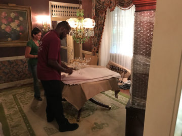 We don't just handle bulky items! Our movers carefully wrap delicates, like kitchen china.