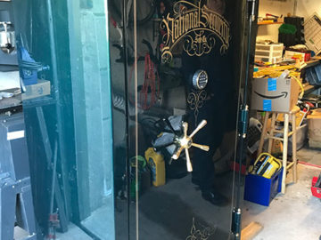 Our team was hired to move this heavy gun safe out of its home.