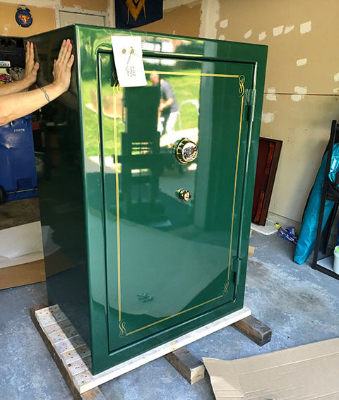 Our team is on site and ready to transport this safe!